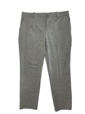 THEORY *NEW* Pale Gray Treeca 2 New Pure Flannel Wool Dress Pant Size 12 Womens